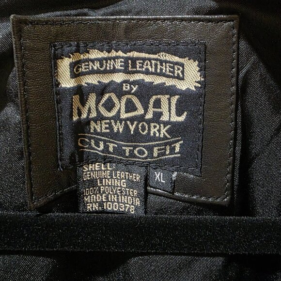 Vintage Modal New York Men's Black Genuine Leather Lined Vest w/ Pockets SZ XL - Picture 5 of 14